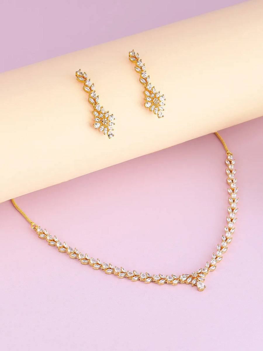 Floral Leaf Inspired Necklace Set
