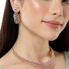 Opulent CZ Studded Necklace Set