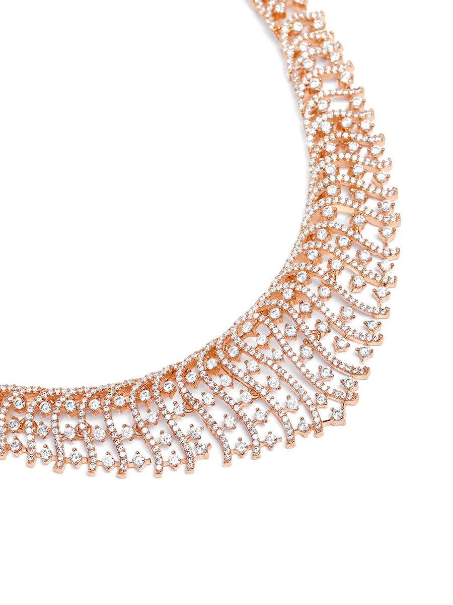 Opulent CZ Studded Necklace Set