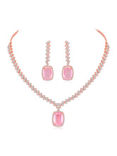 Modern Marvel CZ White Crystal Necklace Set