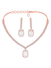 Modern Marvel CZ White Crystal Necklace Set