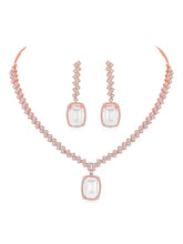 Modern Marvel CZ White Crystal Necklace Set