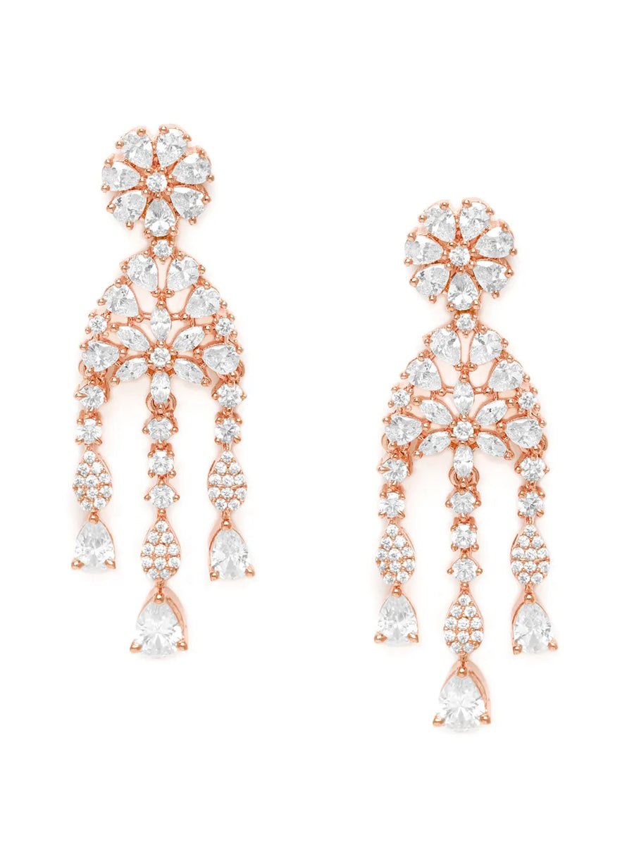 Vivid CZ Crystal Necklace Earring Set