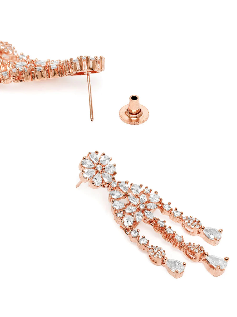 Vivid CZ Crystal Necklace Earring Set