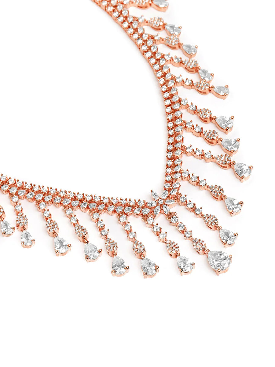 Vivid CZ Crystal Necklace Earring Set