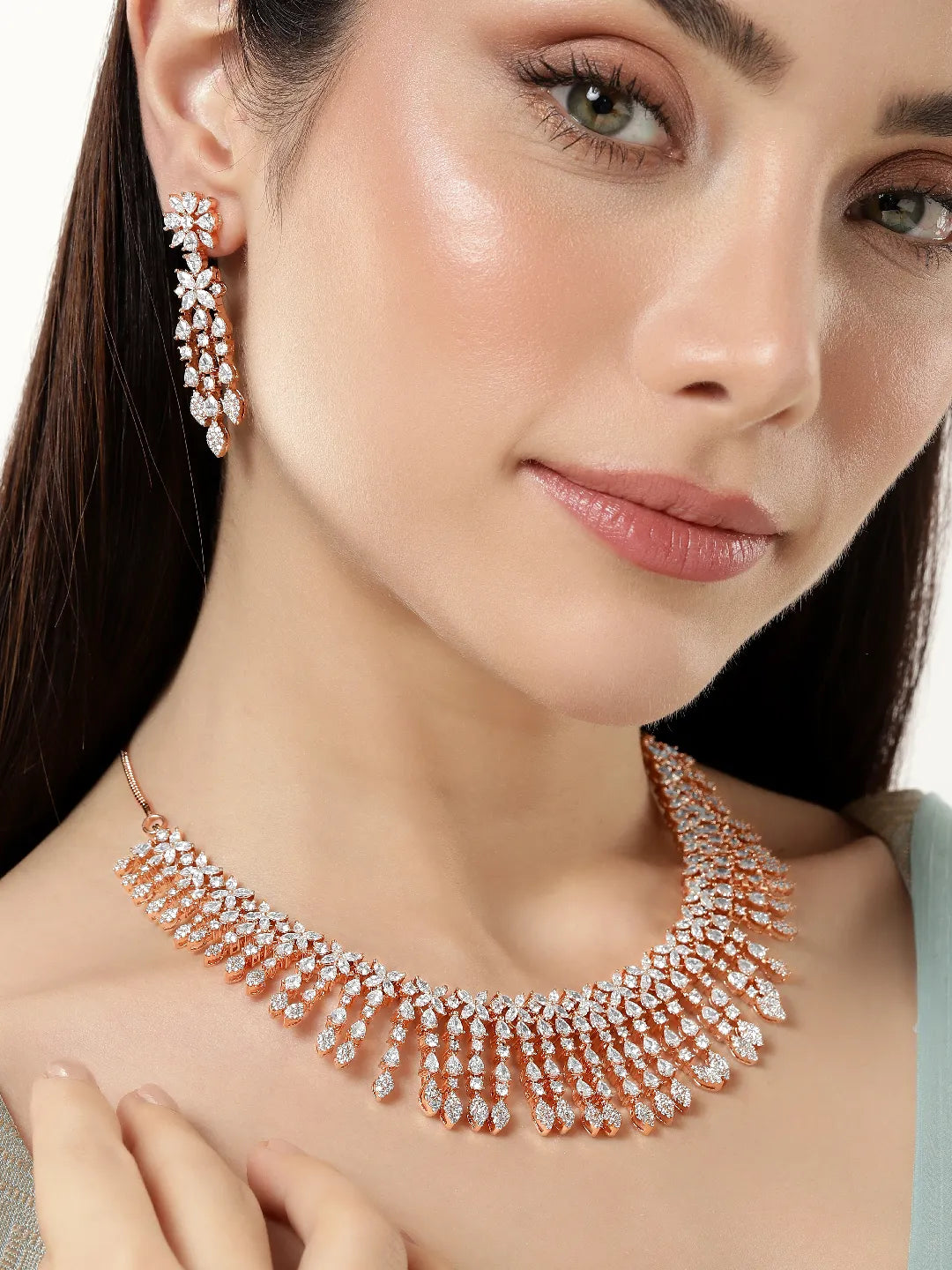 Captivating CZ Necklace & Earring Set