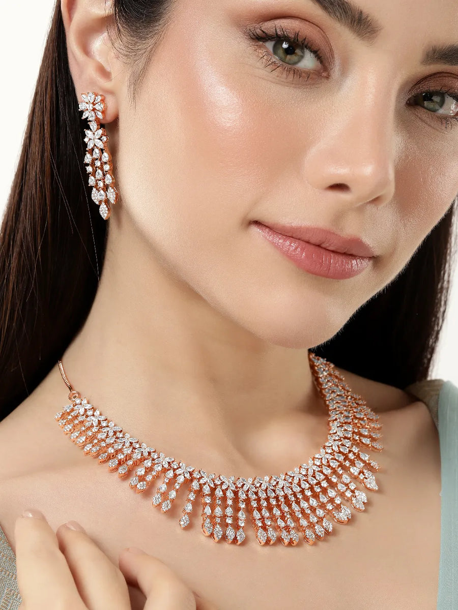 Gleaming CZ Necklace Set for Women