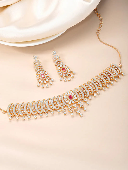 Enchanting CZ Necklace & Earrings Set
