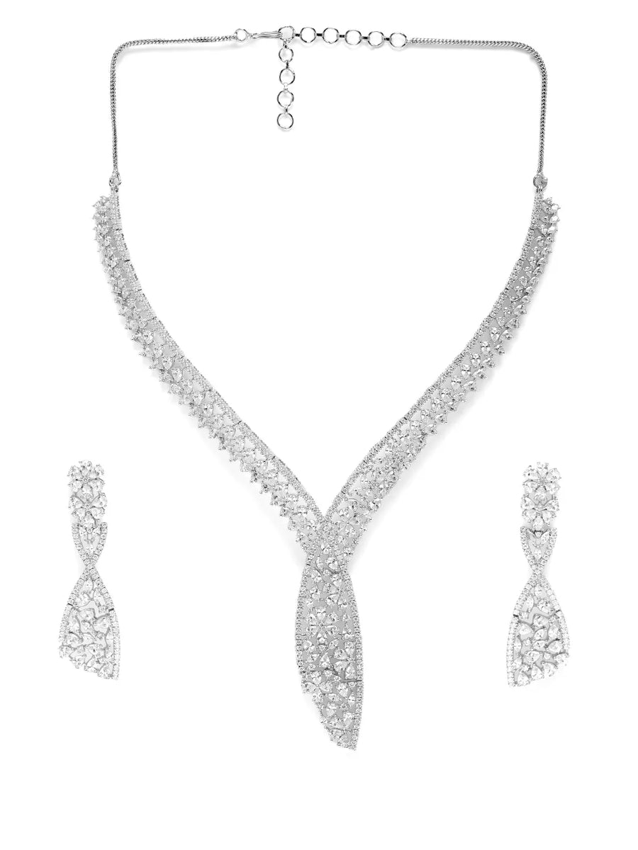 CZ Necklace Set for Special Moments - Silver