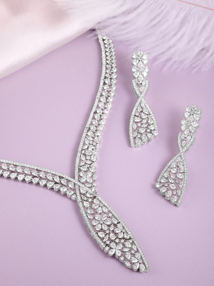 CZ Necklace Set for Special Moments - Silver