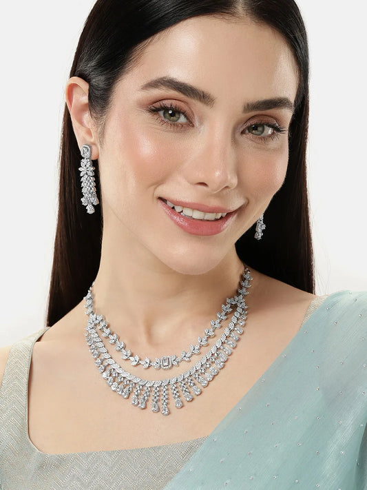 Sleek and Elegant CZ Necklace Set