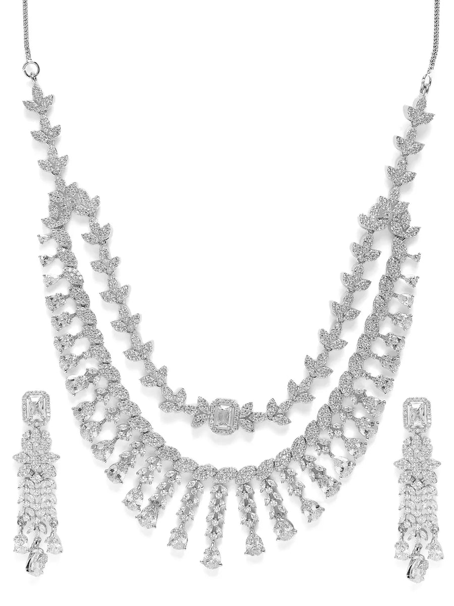 Sleek and Elegant CZ Necklace Set
