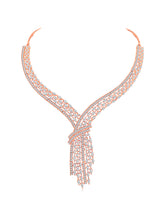 Contemporary Charms CZ Rose Gold Necklace Set