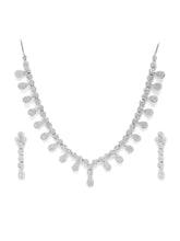 Sculpted CZ Necklace Set with Twist