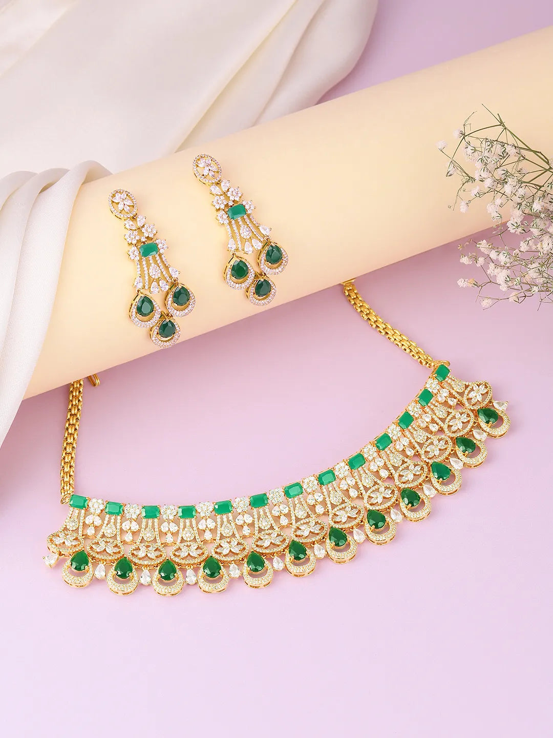 Chic Crystal & CZ Necklace Set