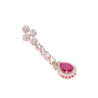 Radiant Glow Crystal Necklace Set - Rose Gold - Red