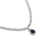 Radiant Glow Crystal Necklace Set - Silver - Blue