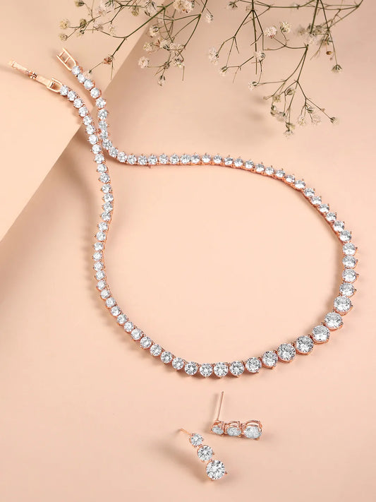 Delicate CZ Necklace Set with Style