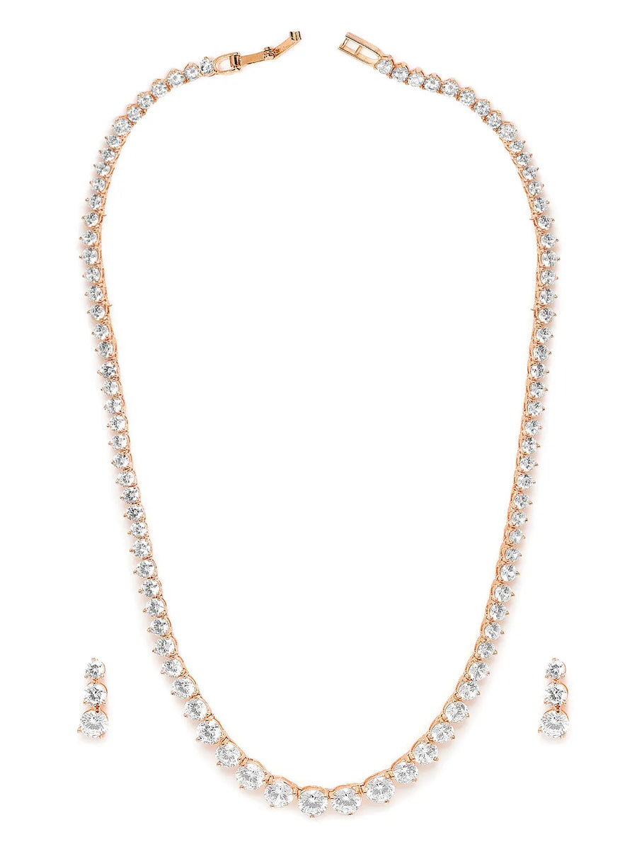 Delicate CZ Necklace Set with Style