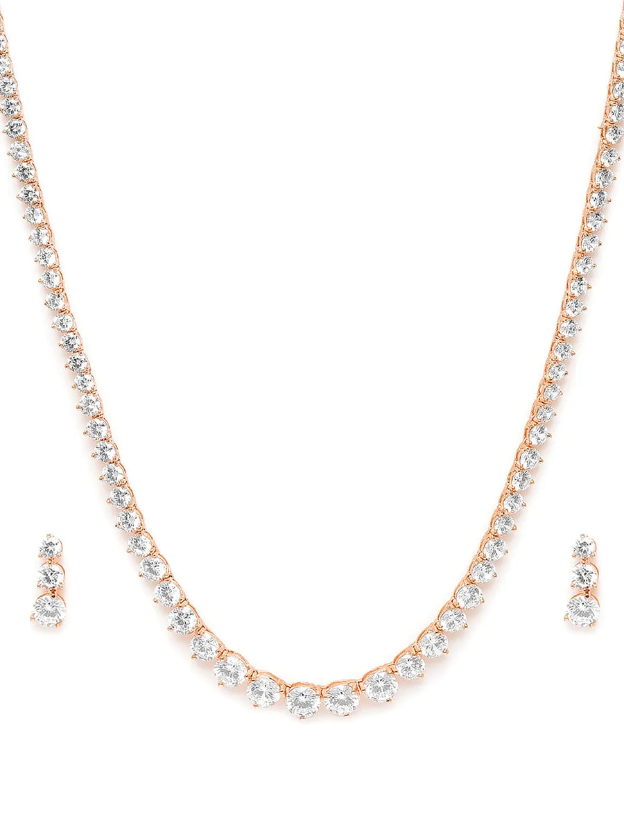 Delicate CZ Necklace Set with Style