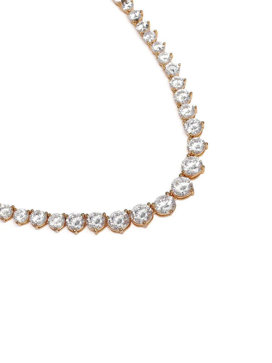 Classic Round Crystal Cut Necklace Set