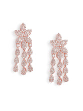 CZ Leafy Dangler Necklace Earrings Set