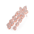CZ Leafy Dangler Necklace Earrings Set - Rose Gold