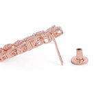 CZ Leafy Dangler Necklace Earrings Set - Rose Gold