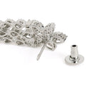 CZ Leafy Dangler Necklace Earrings Set - Silver