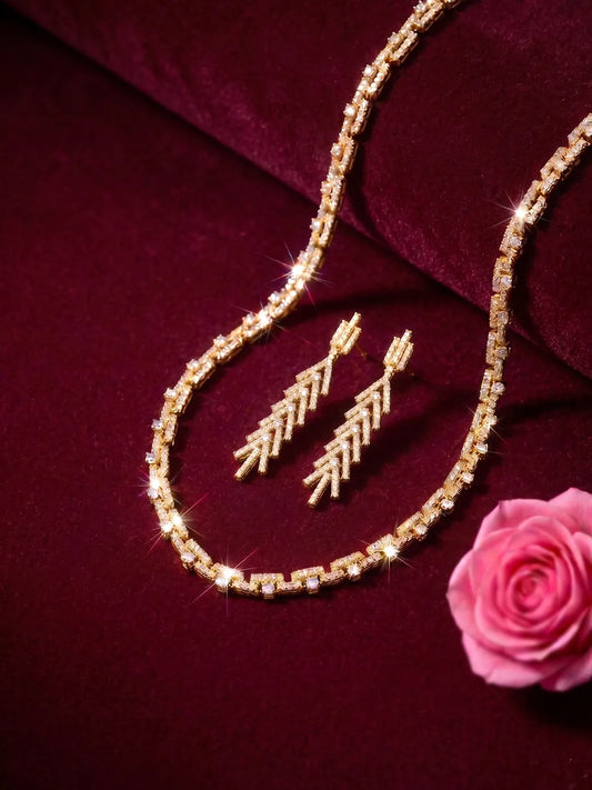 Peora Luxe Trail Gold Necklace Set