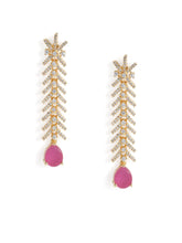Elegant Teardrop Necklace & Earring Set - Rani Pink