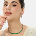 Graceful Shine Necklace Ensemble - Rose Gold - Green