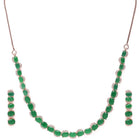 Graceful Shine Necklace Ensemble - Rose Gold - Green