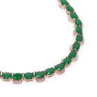 Graceful Shine Necklace Ensemble - Rose Gold - Green