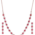 Graceful Shine Necklace Ensemble - Rose Gold - Pink