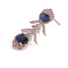 Elegant CZ Wave Necklace Earrings Set - Blue