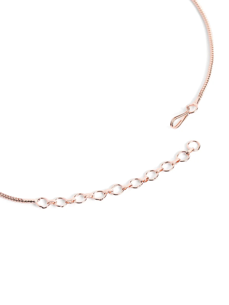 Elegant CZ Wave Necklace Earrings Set - Rani Pink