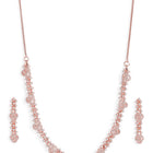 Blush Bloom Twirl CZ Necklace Set - Rose Gold