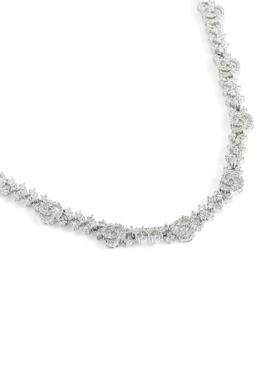 Blush Bloom Twirl CZ Necklace Set