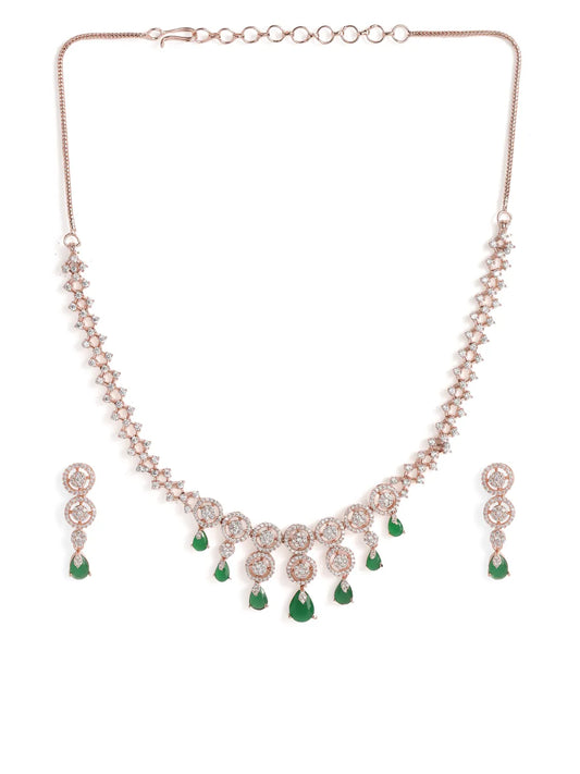 Stunning Crystal Drop Necklace & Earring