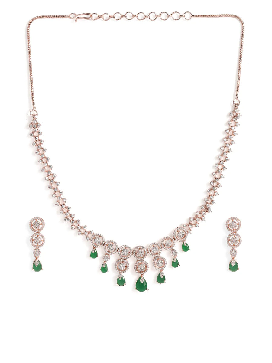Stunning Crystal Drop Necklace & Earring