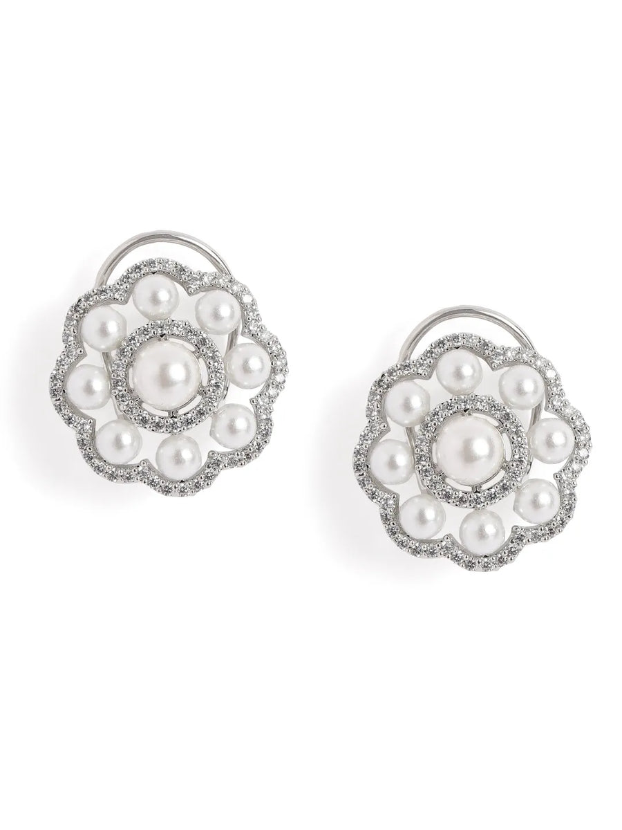 Dazzling Petal Charm Necklace Set  - Silver