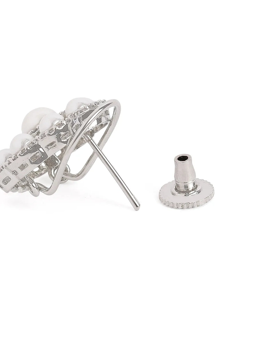 Dazzling Petal Charm Necklace Set  - Silver