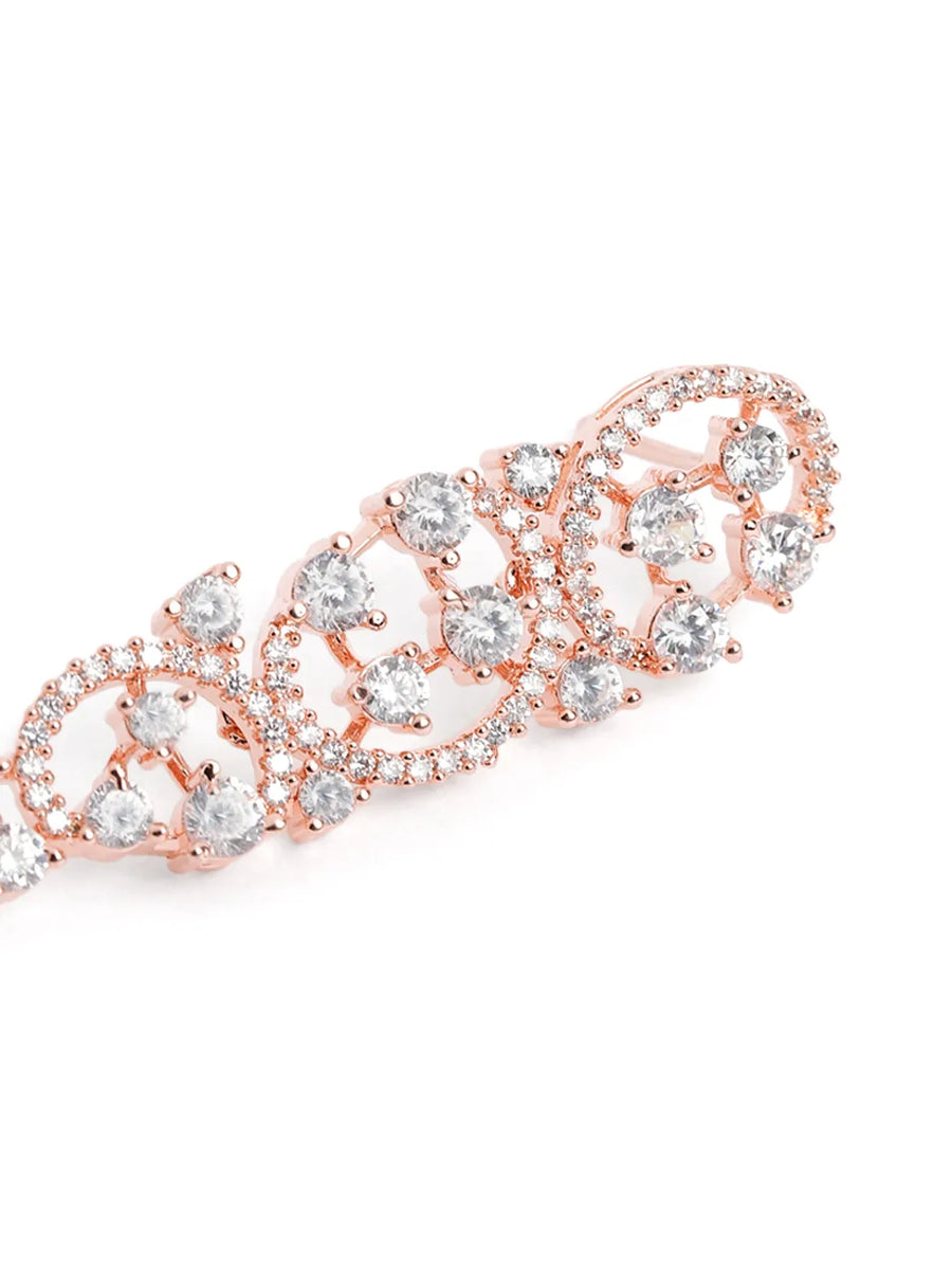 Radiant Crystal Sparkling Necklace Set - Rani Pink