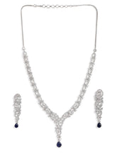 Radiant Crystal Sparkling Necklace Set - Blue