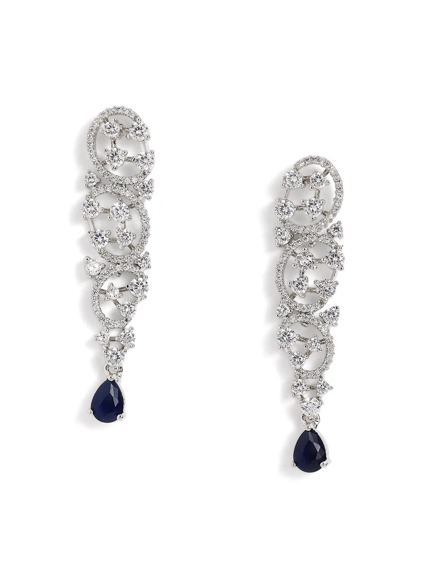 Radiant Crystal Sparkling Necklace Set - Blue