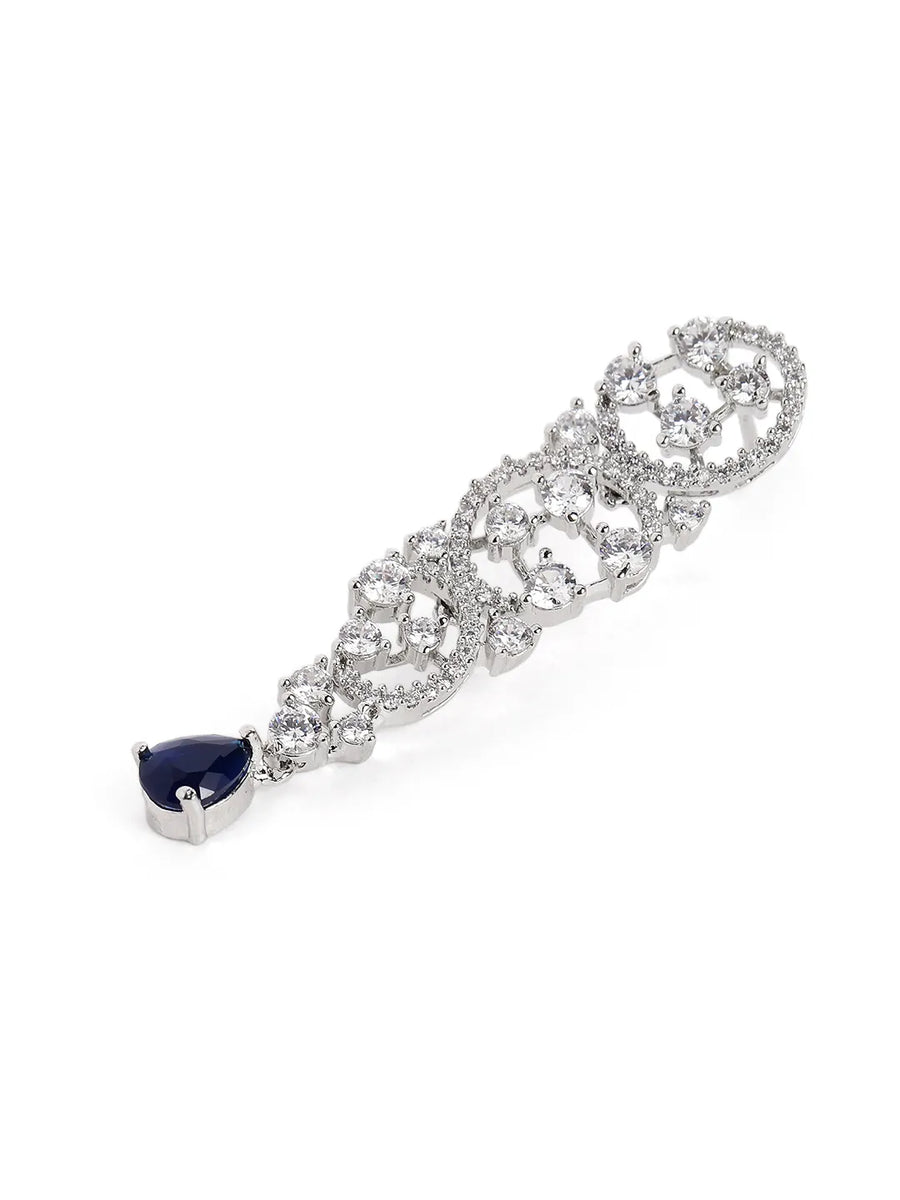 Radiant Crystal Sparkling Necklace Set - Blue