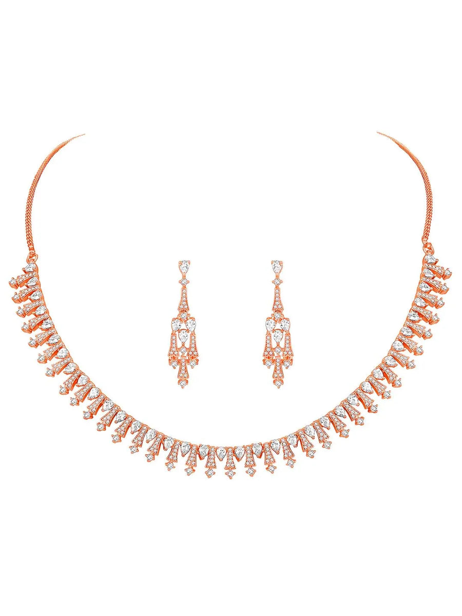 CZ Necklace Set – Stunning CZ Stone Jewellery by Peora

