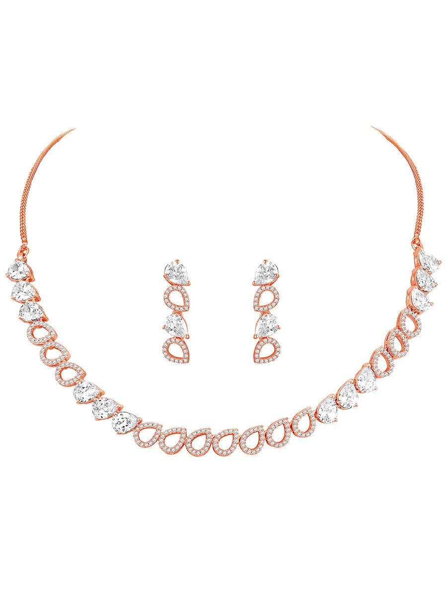 CZ Necklace Set – Classic Sparkling Jewellery by Peora
