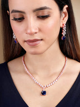 Royal Radiance Blue Stone & CZ Necklace